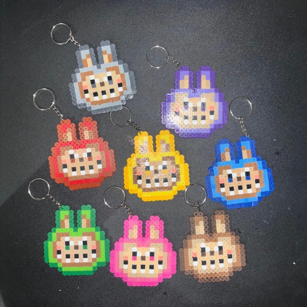 CARTOON CHARACTER PERLER BEAD SMALL KEYCHAIN